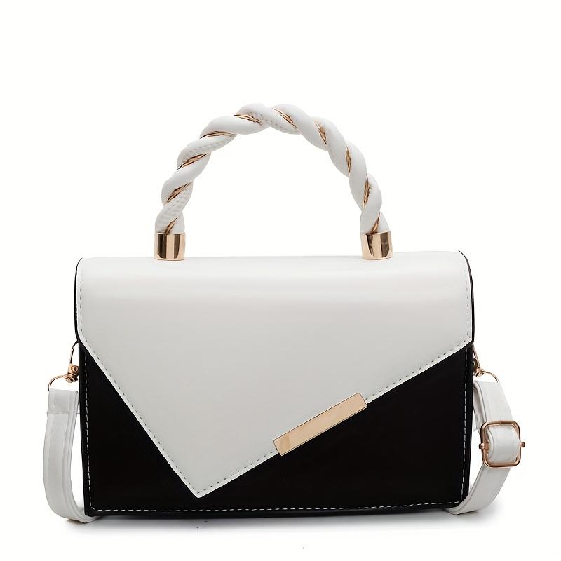 XYKK01 Decoratieve Handtas met Contrasterende Kleuren, Crossbody Tas voor Dames wit