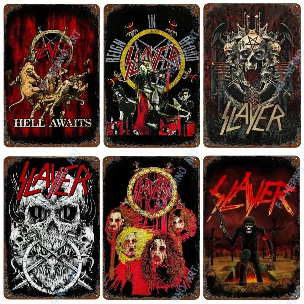 Vintage Slayer Heavy Metal Album Plakát Kovový Plechový Značka Deska Severské Nástěnné Umění Talíře pro Domácí Dekoraci Pokojů Dárky pro Kluuka
