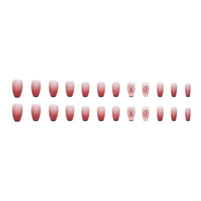 24Pcs/Lot Gradient Long Wearing False Nail Tips Acrylic Press On Nails Removable Reusable Artifical Fake Nails Art