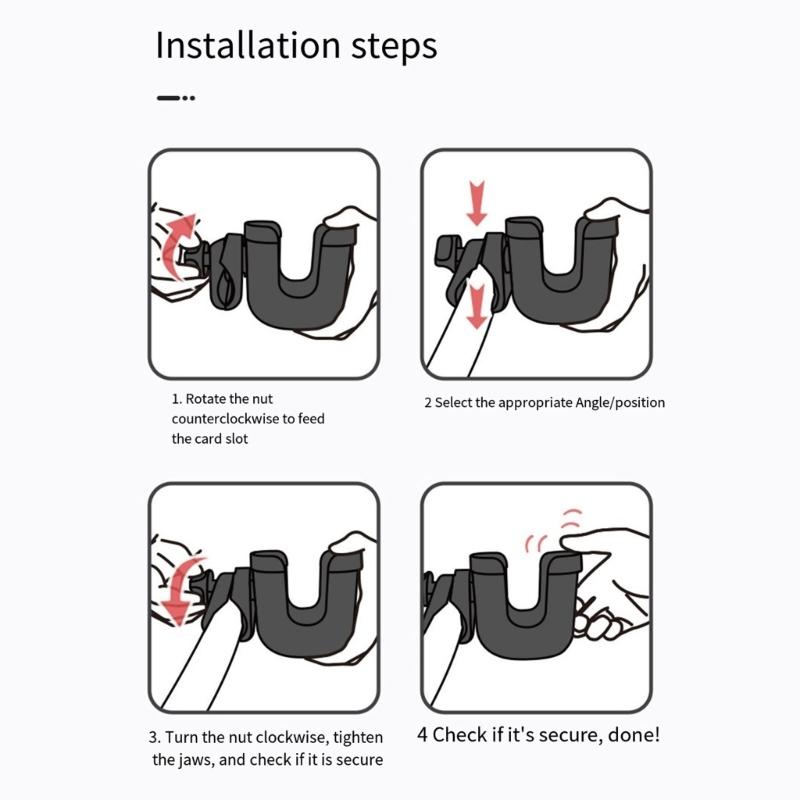 ABS Strollers Cup Holder Storage Organiser Nonslip Rubber Grip Flexible Silicone Insert for Secure