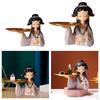 Girl Figure Statue with Storage Tray Jewelry Desk Organizer Ornament