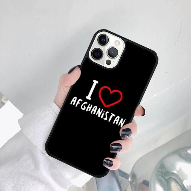 I Love Afghanistan Flag Phone Case Cover For iPhone 17 Air 15 16 14 11 12 13 Pro MAX Plus