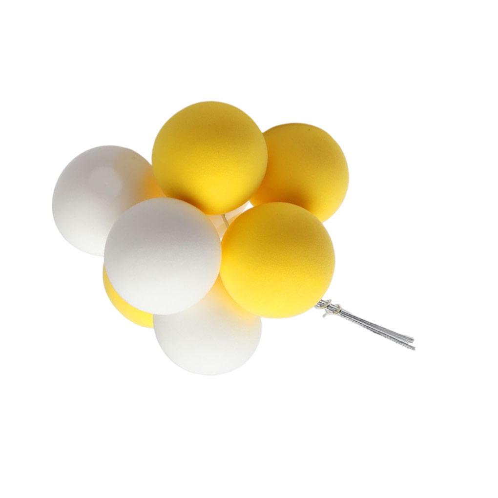 8Pcs Colorful Ball Bundle Clay Balloon Cake Topper Wedding DIY Cupcake Flag Birthday Party Anniversary Shower Supply