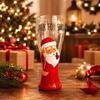 Christmas Milk Glass with Santa Print Holiday Cup for Table Display, Winter Hosting,Milk Service Indoors