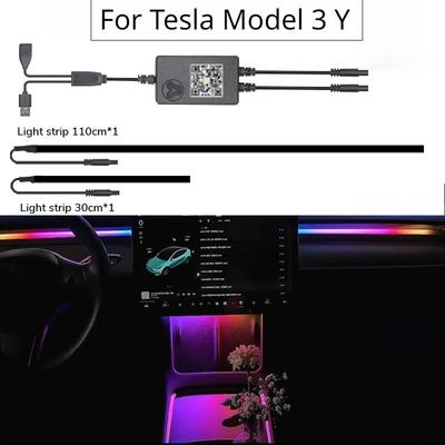 Für Tesla Modell 3 Y Zubehör APP Control Streaming Umgebungs Licht Center Console Dashboard Neon Umgebungs Streifen Lampe Dekoration