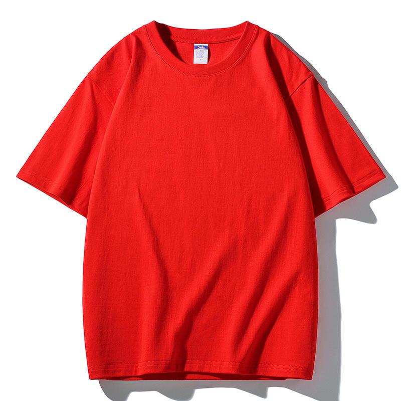 Summer Men's and Women's New Printed Pure Cotton Round Neck T-shirt Shoulder Down Style T-shirt