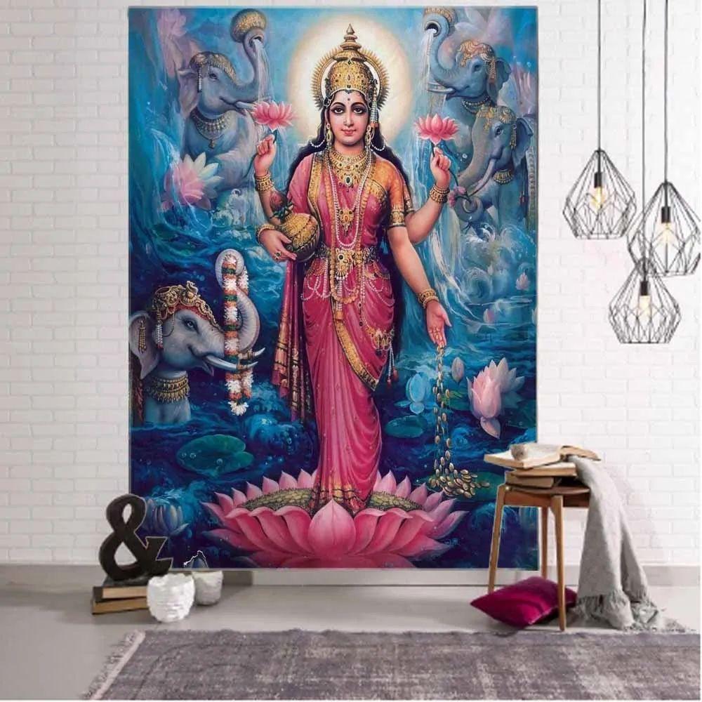 Tapestry Indian Buddhist art still life 75x100