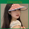 Cap Sun Sunscreen Hat Grid Pattern Uv Protection Breathable Versatility Unisex