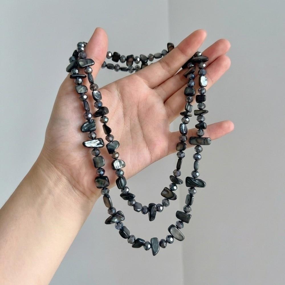 Double Layered Multi-color Natural Stone Necklace Boho Shell Beads Choker for Gifts Style 5
