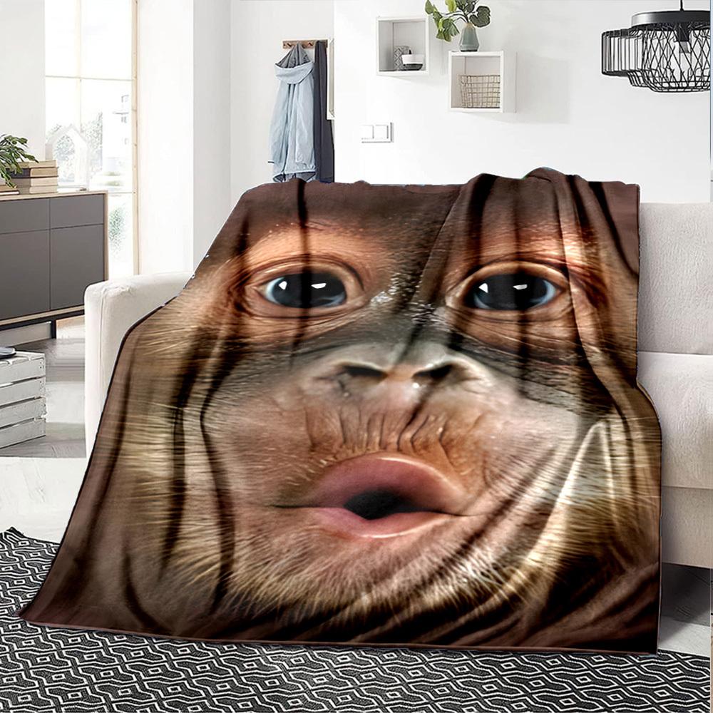 1 Stück Affengesicht Kuscheldecke Weiches Flanell, Gemütlich für Alle Jahreszeiten Polyester Perfekt für Zuhause, Büro