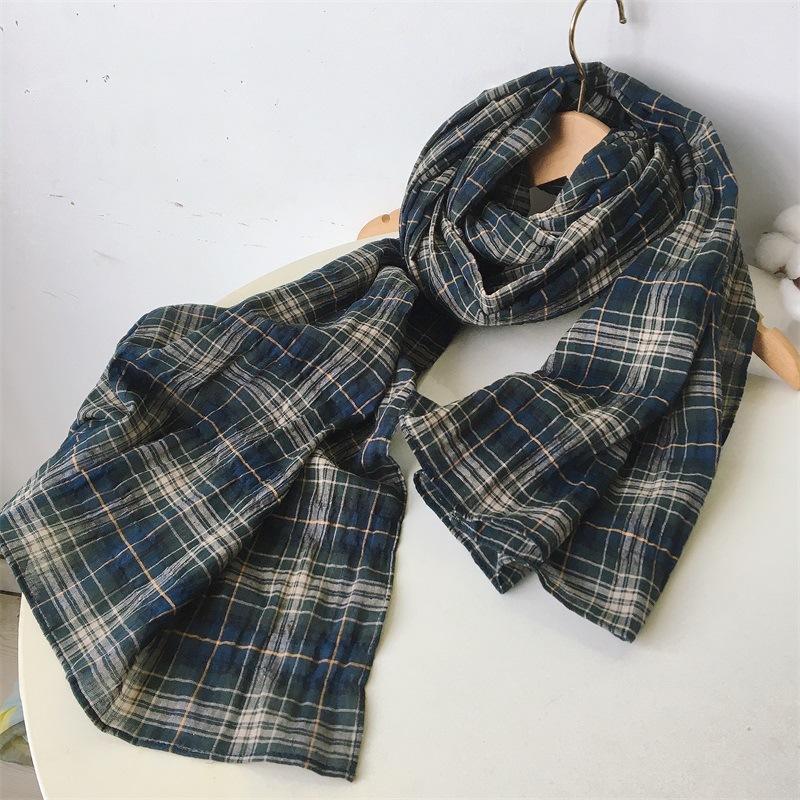 Autumn and Winter Cotton Classic Fashionable Plaid Unisex Scarf Couple Scarves