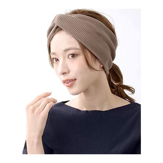 Ventaine Rib Turban Hair Band Wide Cross Hair Band Casual Simple Volume Hair Accessory HB-99-MOC- Mocha