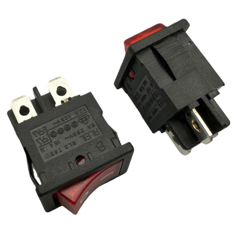 Copper 3-Pin Rocker Switch RL3: No Light, 2 Positions, 6A, T85