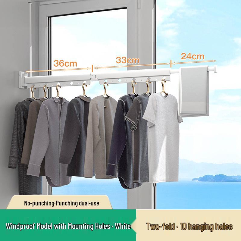 Retractable Folding Indoor Clothes Drying Rack for Balcony and Bathroom