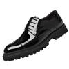Innere Erhöhung Brock Lederschuhe Herren Frühling und Herbst erste Schicht Rindsleder glänzend Business Kleiderschuhe Erhöhung Trauzeuge Hochzeitsschuhe Herren
