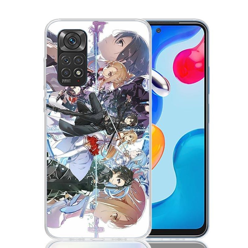 Anime Sword Art Online SAO Phone Case For Xiaomi Redmi Note 15 14 13 12S 12 Pro Plus 11S 11E 11 11T 10S 10 Art Soft Pattern Cove