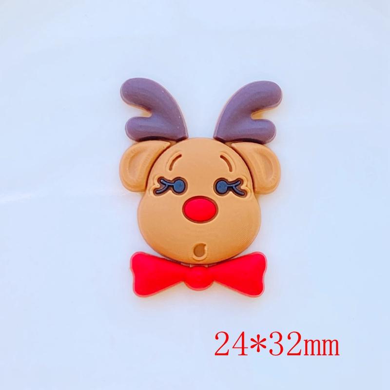 20pcs New Pattern Cute Cartoon Christmas PVC Flexible Glue Flat Back DIY Scrapbook Embellishment Phone Craft Decoration L88