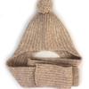 Universal chemistry Wool Beige Ball Hood Muffler Hat Muffler Hat