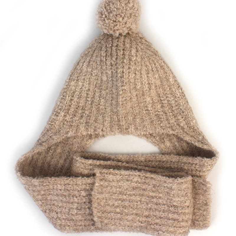 Universal Chemistry Wool Beige Ball Hood Muffler Hat Muffler Hat