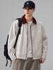 Men's Casual Workwear Jacket, Spring/Fall Retro Color Block, Loose Fit Plus Size Trend.