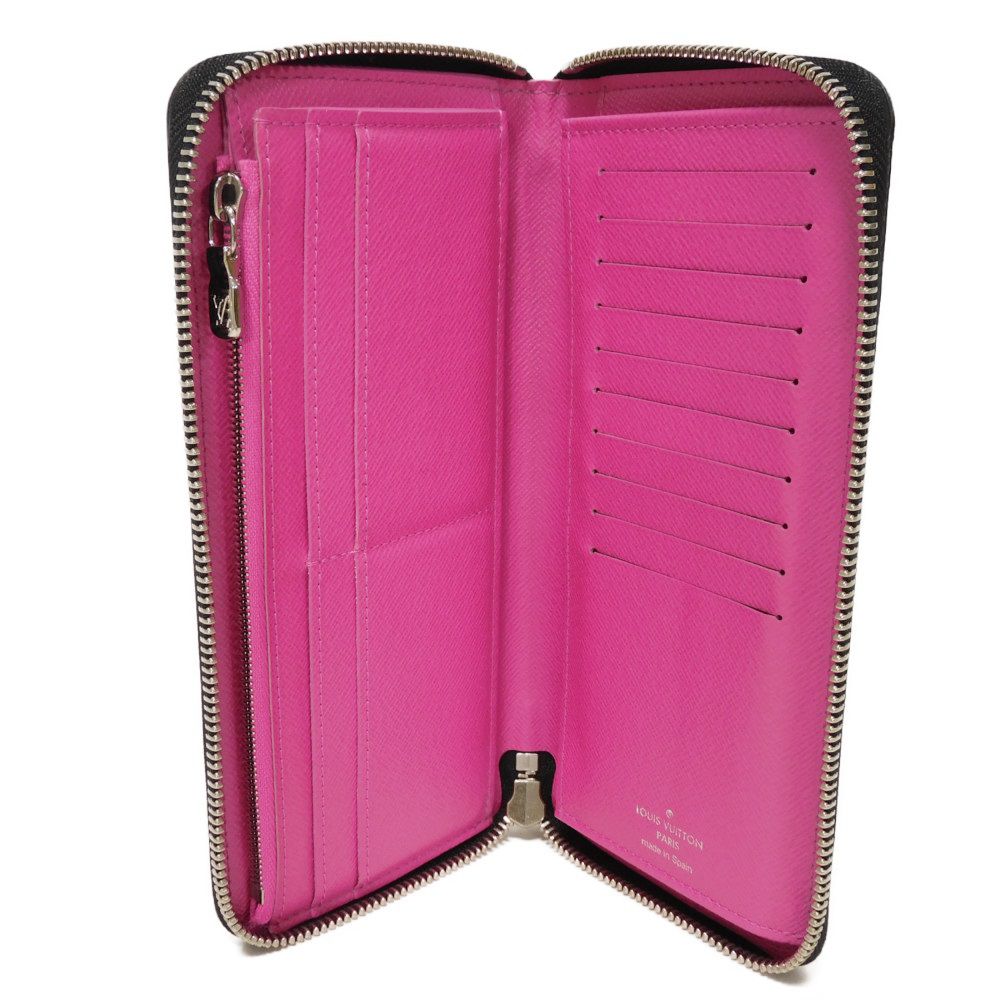 Used 12564 Zippy Wallet Vertical M30780 7940 Neon Pink New Zip Around Taiga Rama Monogram Rose Men's from Japan