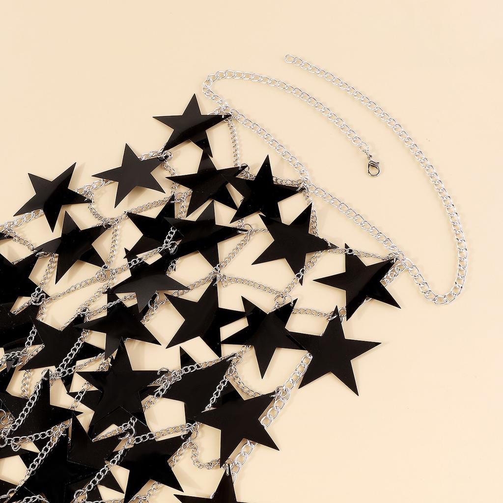Exaggerated Star Sequins Splicing Chest Ornaments Sexy Creative Street Shot Hollow Chain Neck Body Chain