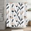Bathroom Decor Shower Curtain Waterproof Fabric Printed Flowers Modern Simple Design
