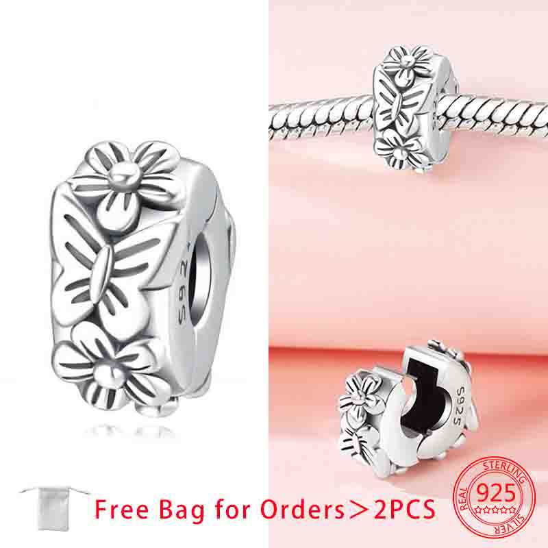 Clip Spacer Charm For Bracelet Clip Lock Stopper Bead Copper Spacer Openable Beads Making Fine Jewelry Gift