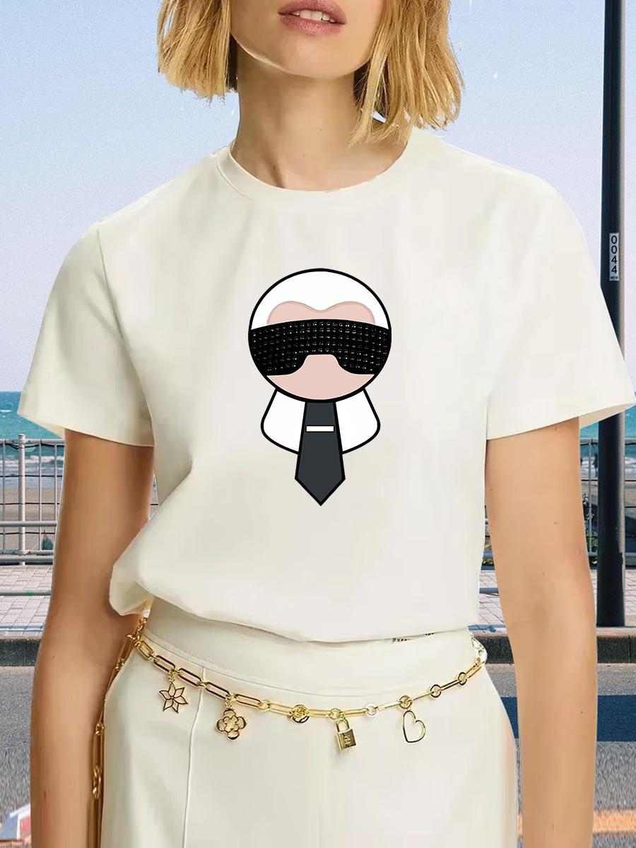 

Летняя мода Мужская футболка Тренд Повседневные хлопковые футболки Короткий рукав Футболка класса люкс Мужская Женская Одежда Y2k Топы Унисекс S