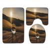 Beach View Bathroom Floor Mat Three-Piece Toilet Carpet Toilet Mat Set Door Mat Bathroom Non-Slip Mat