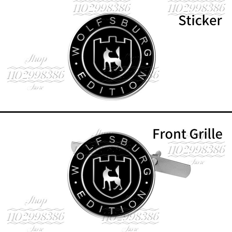 3D Metal Wolfsburg Edition Logo Front Grill Emblem Sticker For Golf Mk5 VW Passat Jetta Tiguan Polo Rear Trunk Side Fender Decor