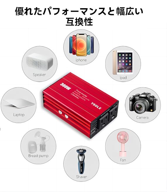 YSOLX 300W Inverter DC to AC 110v Modified Sine Wave Car Inverter, Cigarette