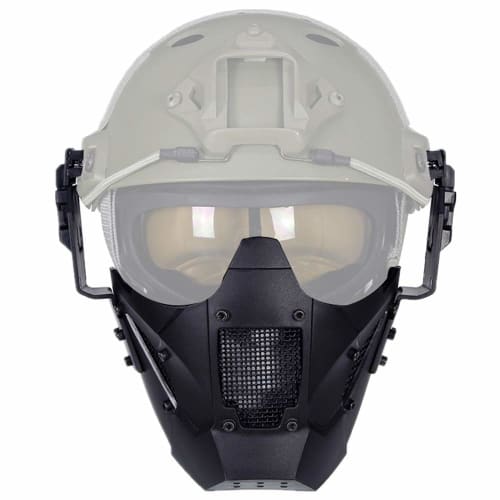 PHOENIX IKKI 2WAY FAST Helmet Compatible, Two-Band Anti-Fog, Breathable Mesh Face Guard, Tactical Gear, Airsoft Gear, Black