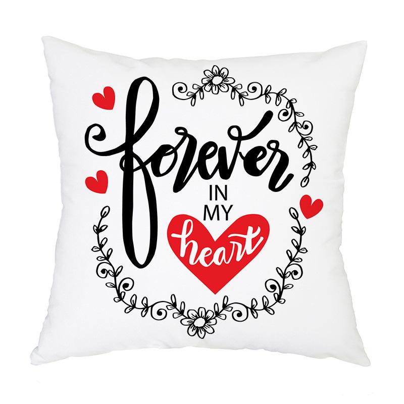 New Nordic Valentine's Day Love Velvet Bedside Cushion Removable and Washable Car Cushion Pillow Case Home Decoration Pillow Case