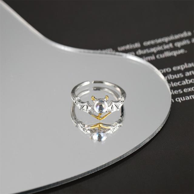 

Kpop нерегулярное открытое кольцо с опалом, эстетическое Egirl, полое готическое кольцо с красным камнем для женщин, серебряный цвет, Y2K, модные украшения на палец