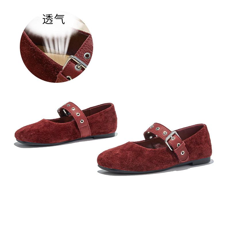 First layer sheepskin insole shallow mouth Mary Jane shoes women's 2025 autumn new models not tired feet fashion single shoes ballet women's shoes
