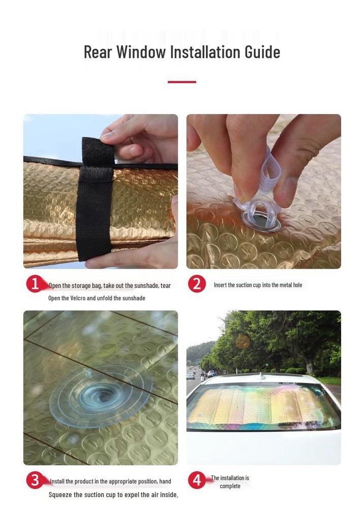 Car Front Windshield Sunshade - Heat Insulation & Sun Protection with Suction Cup