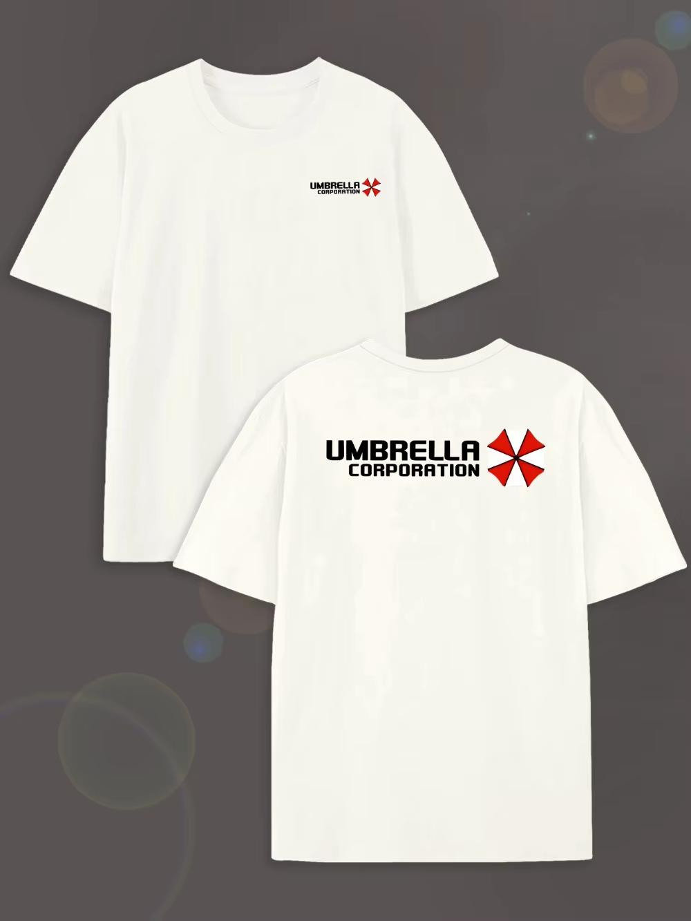 

Мужская футболка с принтом Корпорации Umbrella, летняя, с коротким рукавом, повседневная, с круглым вырезом, с дизайном логотипа спереди и сзади S