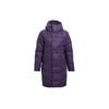 Solid Color Hooded Fitted Moderate Mid Length Gray Duck Down Jacket Women's Purple 1342791-500