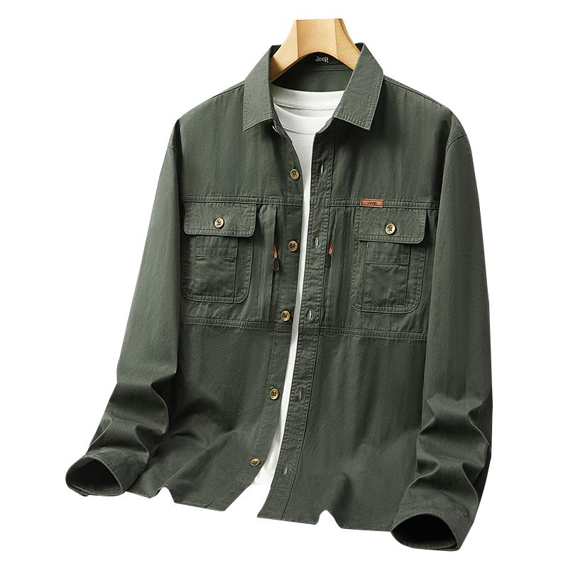 

JEEP Men s Versatile Long Sleeve Shirt Jacket 4XL