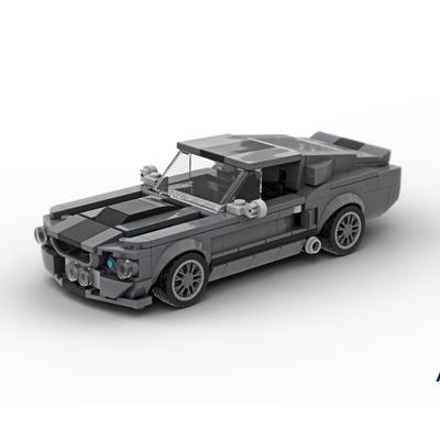 382 Teile Neues MOC Automodell Stadt Autobahn Mustang Shelby GT500 Pädagogische Bausteine für Kinder Geschenk