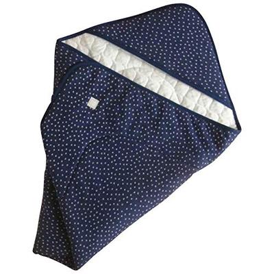 Cream De Coco Little Star Baby Afghan, Thick Gauze Quilt [Spread/Cape/Sheet] for Newborns, Smooth Material, Made In Japan, 85x85cm (Navy)