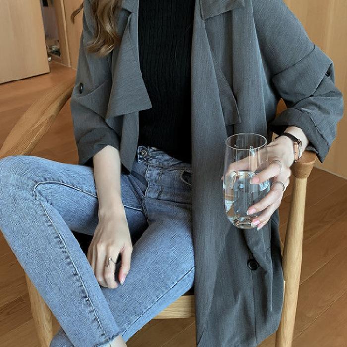 Autumn New Korean Version Women's Windbreaker Mid To Long Small To Thin Popular Coat Jacket