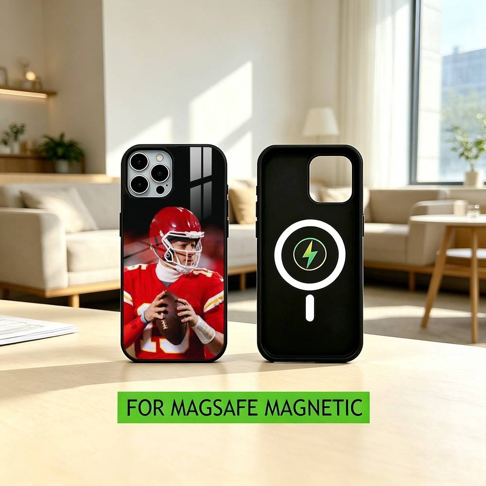 American Football P-Patrick M-Mahomes Phone Case For iPhone17,16,15,14,13,12,11 Plus,Pro Magnetic For Magsafe Wireless Charging