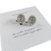 Ballet Manor: French Romantic Blue Cat's Eye Stone Pearl Stud Earrings
