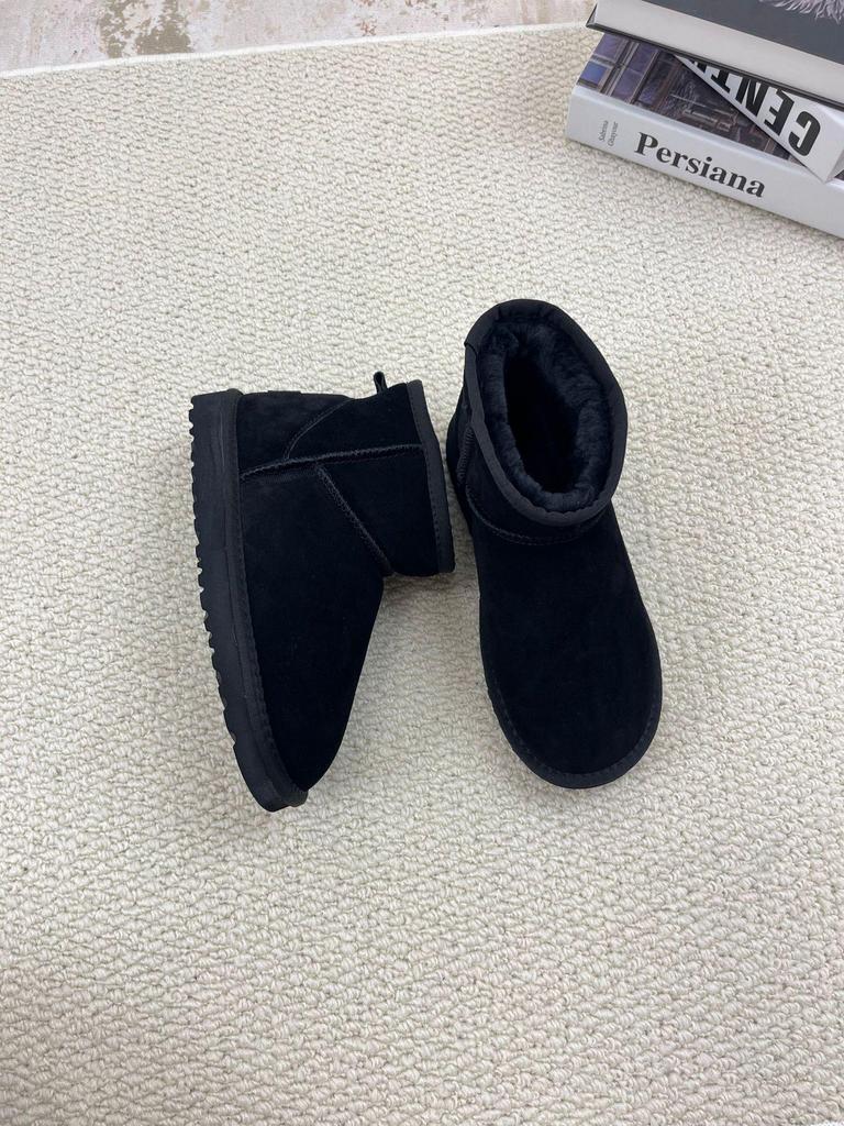 Damskie buty śniegowe wsuwane z prawdziwej skóry - Zimowa moda, Ciepłe i wszechstronne