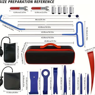 Automotive Gereedschapsset 22 stuks RVS Assorti Vijfwiel Trekhaakpen Trekker, 68-inch Haken J-Haken, Zonder Batterij