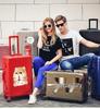 20" Aluminum-Magnesium Alloy Trolley Case - Unisex Metal Travel & Business Suitcase with Leather Accents