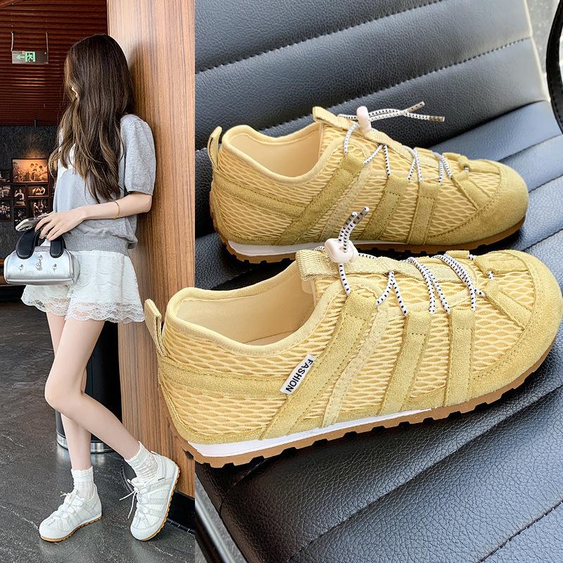 Retro Forrest Gump shoes breathable German training shoes women's new mesh 2025 summer popular niche flat casual sports shoes