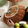 Nordic Style Throw Waist Pillow Retro Luxury Sofa Bedside Cushion  Creative Pleated Round High-end Velvet Cushion Pouffe